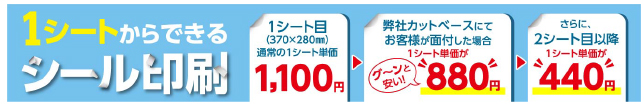 シール印刷は１．０８０円！！